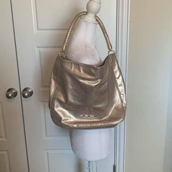 Elaine Turner Gold Hobo (pink champagne color) and wallet set - Picture 1 of 13